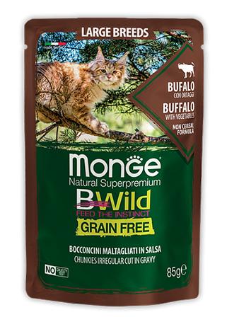 Консервы Пауч Monge Cat BWild Chunkies Buffalo/Vegetables для кошек и котят