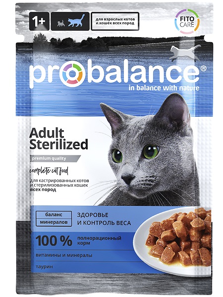 Консервы ProBalance Консервированный корм Sterilized Cat для кошек и котят