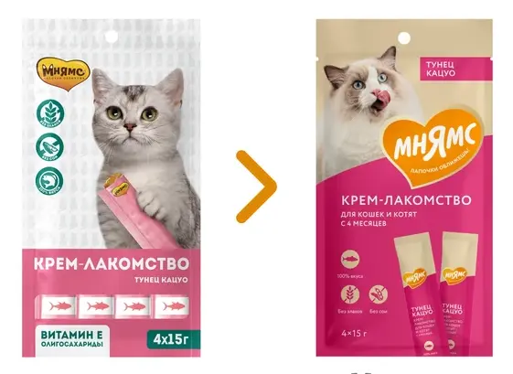 Мнямс Крем-лакомство для кошек с тунцом Кацуо