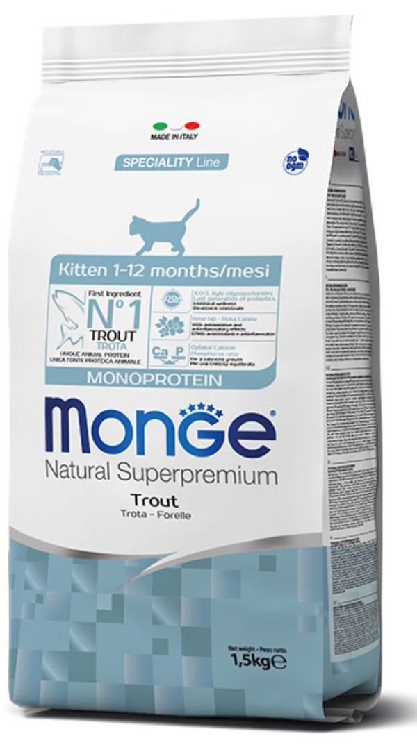Сухой корм Monge Cat Monoprotein Kitten (Форель) для кошек и котят