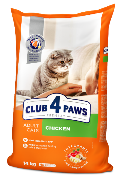 Сухой корм Club 4 Paws для взрослых кошек (Курица) для кошек и котят
