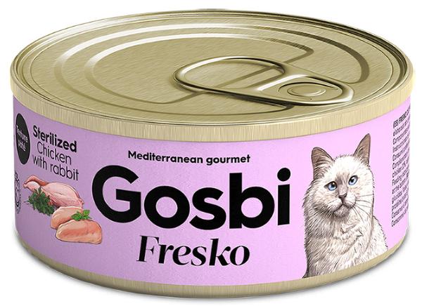 Консервы Gosbi Fresko Sterilized (Курица и кролик) для кошек и котят