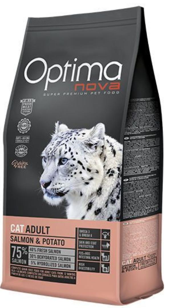 Сухой корм Optima Nova Cat Adult (Лосось и картофель) для кошек и котят