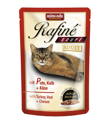 Консервы Rafine Soupe Adult (с индейкой, телятиной и сыром) для кошек и котят
