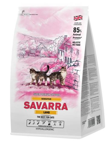 Сухой корм Savarra Sensitive Cat (Ягненок, рис) для кошек и котят