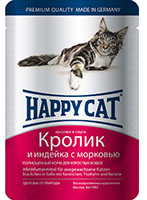 Happy Cat Пауч Кролик Индейка Морковь
