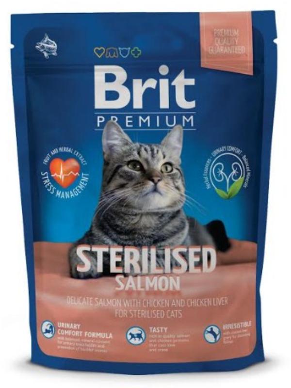 Сухой корм Brit Premium Cat Sterilised (Лосось) для кошек и котят