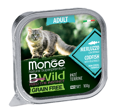 Консервы Консервы Monge Cat BWild Codfish/Vegetables для кошек и котят