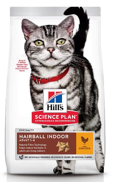 Сухой корм Hill's Science Plan Hairball Indoor для кошек для выведения шерсти (курица) для кошек и котят