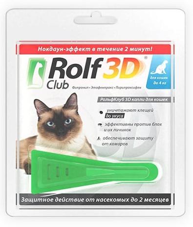 Экопром RolfClub 3D Капли для кошек до 4 кг