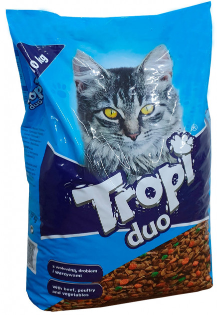 Сухой корм TROPI для взрослых кошек (Говядина, птица, овощи) для кошек и котят