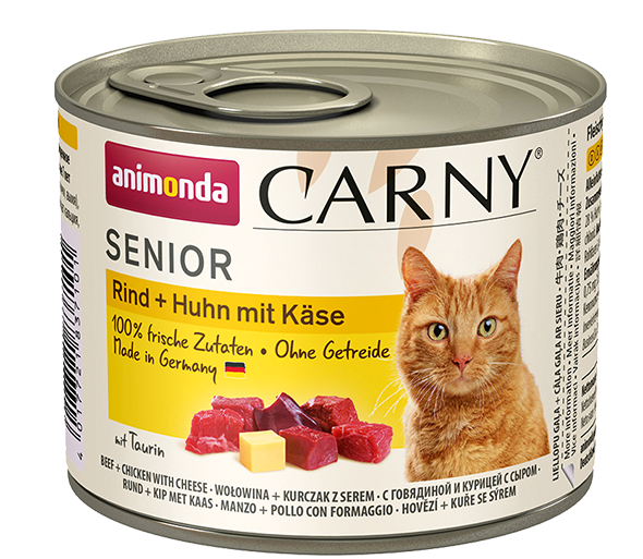 Консервы Carny Senior (с говядиной, курицей и сыром) для кошек и котят