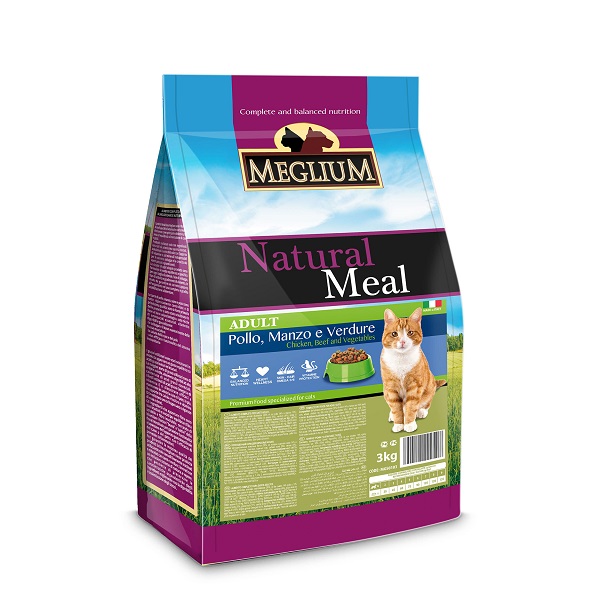 Сухой корм Meglium Cat Adult (Курица, говядина, овощи) для кошек и котят
