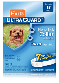 Hartz UltraGuard ошейник для щенков от блох и клещей, 38 см