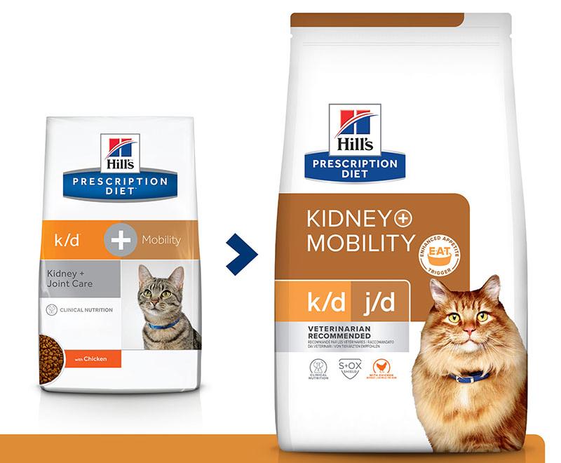 Сухой корм Hill's Prescription Diet k/d, Mobility Kidney, Joint Care для кошек, с курицей для кошек и котят