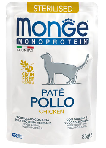 Консервы Monge Cat Mono Paté Sterilised (Курица) для кошек и котят