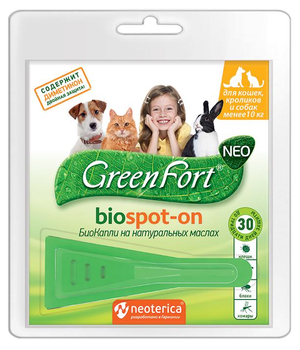 Экопром GreenFort neo БиоКапли для кошек, кроликов и собак до 10 кг
