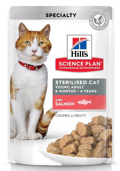 Консервы Hill's Science Plan Sterilised Cat влажный корм (лосось) для кошек и котят