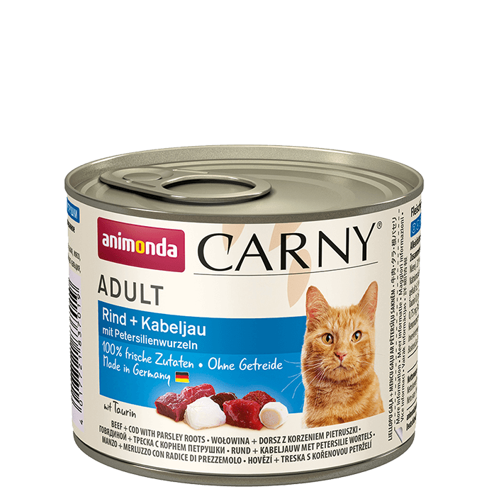 Консервы Carny Adult (с говядиной треской и петрушкой) для кошек и котят