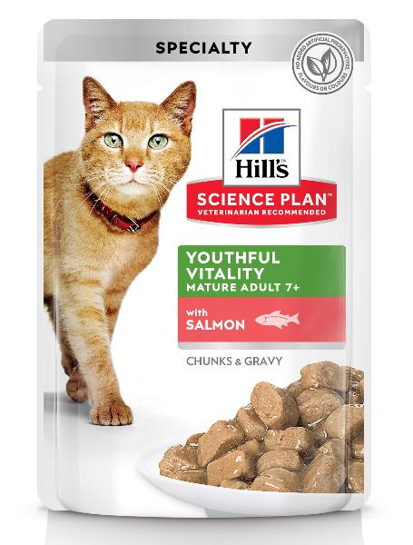 Консервы Hill's Science Plan Senior Vitality для кошек старше 7 лет (лосось) для кошек и котят