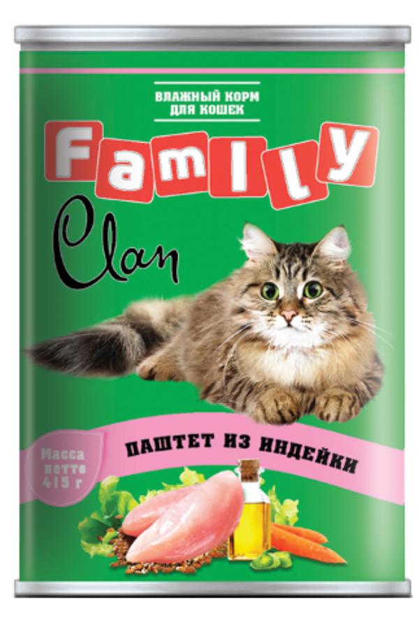 Clan Family Паштет из индейки для кошек – Garfield.by