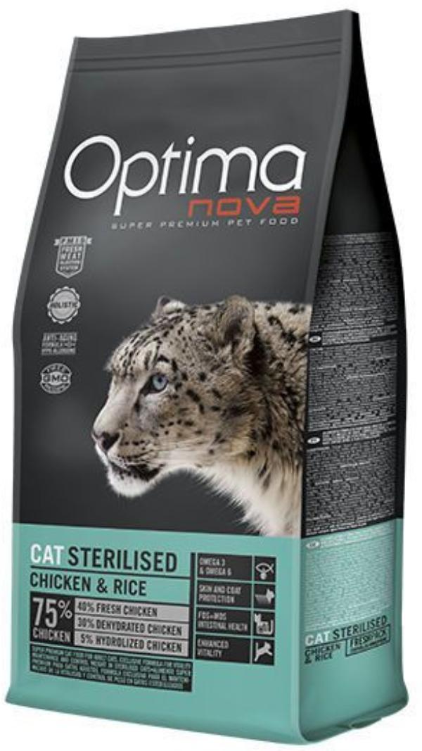 Сухой корм Optima Nova Cat Sterilised (Курица и рис) для кошек и котят
