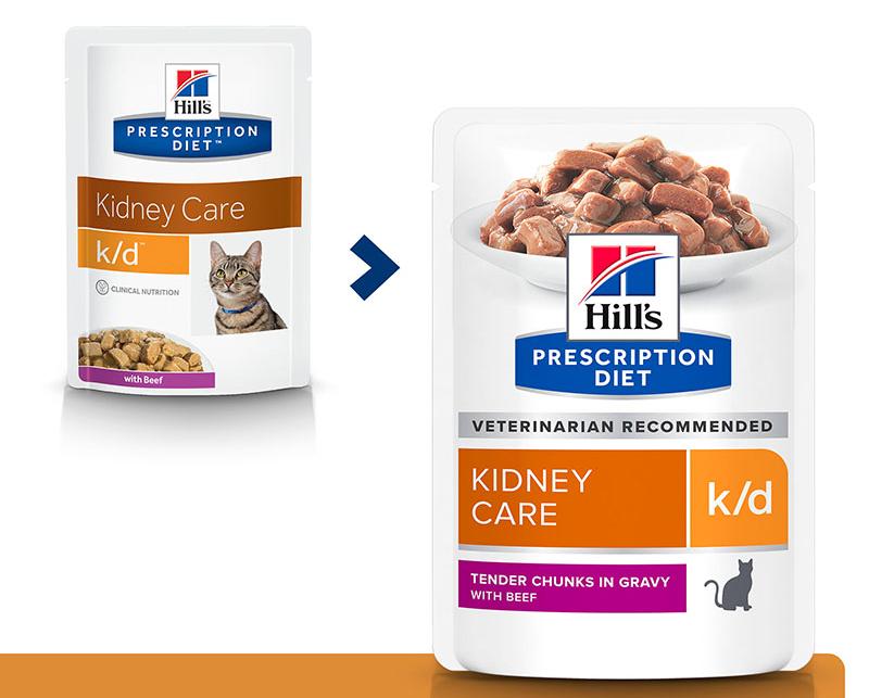 Консервы Hill's k/d Kidney Care для кошек с говядиной для кошек и котят