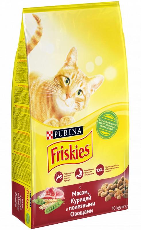 Сухой корм Friskies для кошек (Мясо, курица и овощи) для кошек и котят