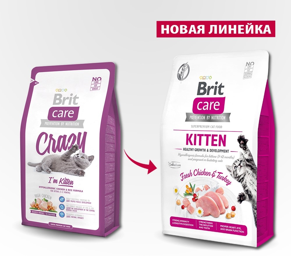 Сухой корм Brit Care Cat Crazy I'm Kitten (Курица) для кошек и котят