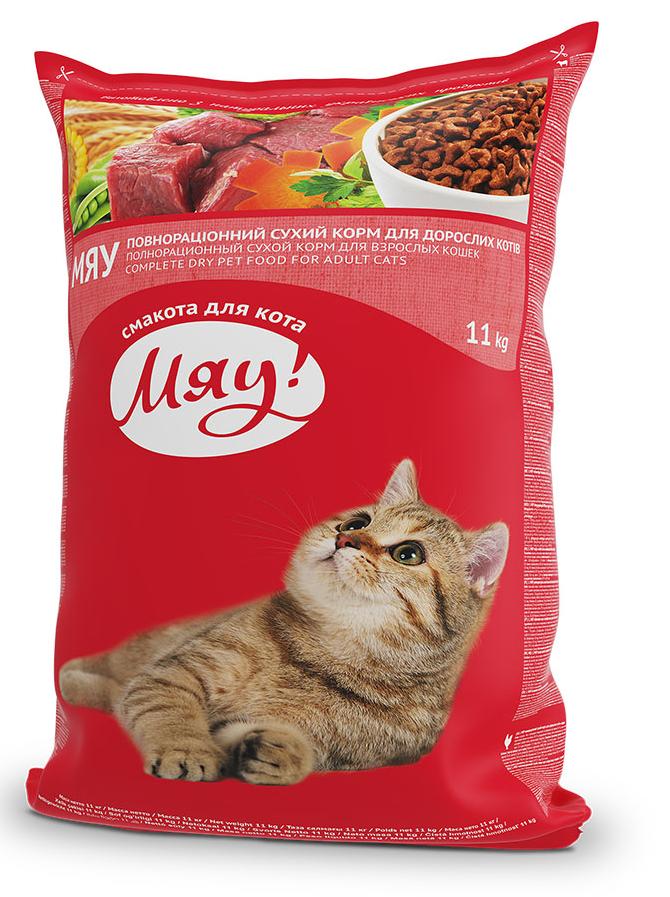 Сухой корм Мяу! для взрослых кошек (Индейка) для кошек и котят