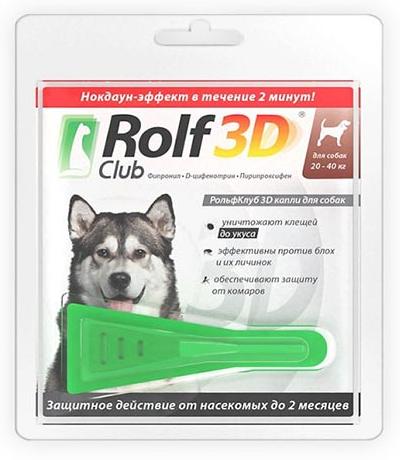 Экопром RolfClub 3D Капли для собак от 20 до 40 кг