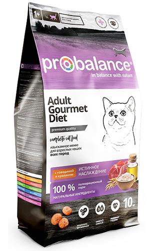 Сухой корм Probalance Cat Gourmet diet Adult Gourmet Diet Beef & Rabbit для кошек и котят