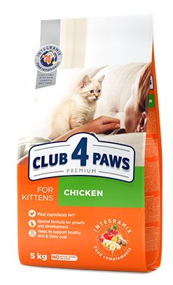 Сухой корм Club 4 Paws для котят (Курица) для кошек и котят