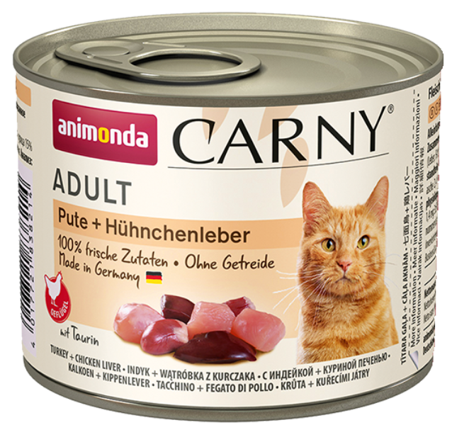 Консервы Carny Adult (с индейкой и куриной печенью) для кошек и котят