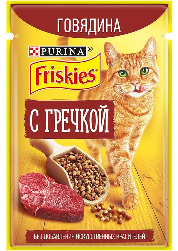 Консервы Friskies для кошек (Говядина и гречка в подливе) для кошек и котят