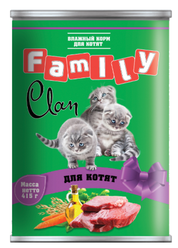 Clan Family Паштет из телятины для котят – Garfield.by