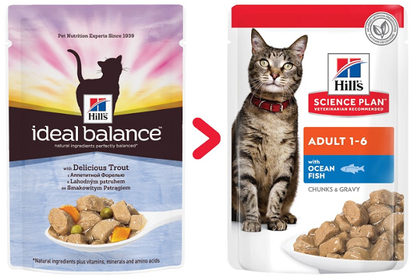 Консервы Hill's Ideal Balance влажный с аппетитной форелью для кошек и котят
