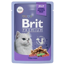 Brit Premium Пауч для взрослых кошек (Треска в желе)