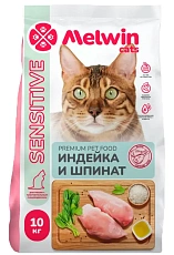 Melwin Sensitive Cat (Индейка и шпинат)