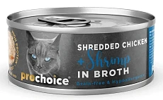 Prochoice Deluxe Shredded Курица и креветки в бульоне для кошек