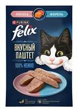 Felix Вкусный паштет для взрослых кошек (Лосось и форель)
