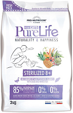 Flatazor Pure Life Sterilized 8+ Cat (Утка и белая рыба)