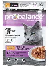 ProBalance Консервированный корм Adult Gourmet Diet (Телятина и кролик в желе)