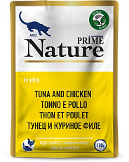 Prime Nature Паучи Тунец и куриное филе в желе для кошек