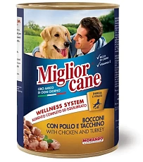 Miglior cane Кусочки с курицей и индейкой в соусе