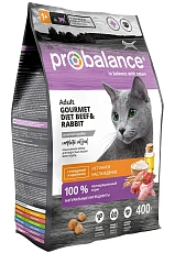 Probalance Cat Gourmet diet Adult Beef & Rabbit