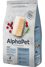 AlphaPet Superpremium Monoprotein Cat Adult (Белая рыба)