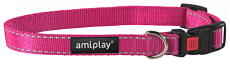 Ошейник с блокировкой AmiPlay Reflective (Розовый)