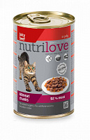 Nutrilove Chunks Cat Beef in jelly – Garfield.by
