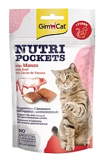 GimCat Nutri Pockets с говядиной и солодом